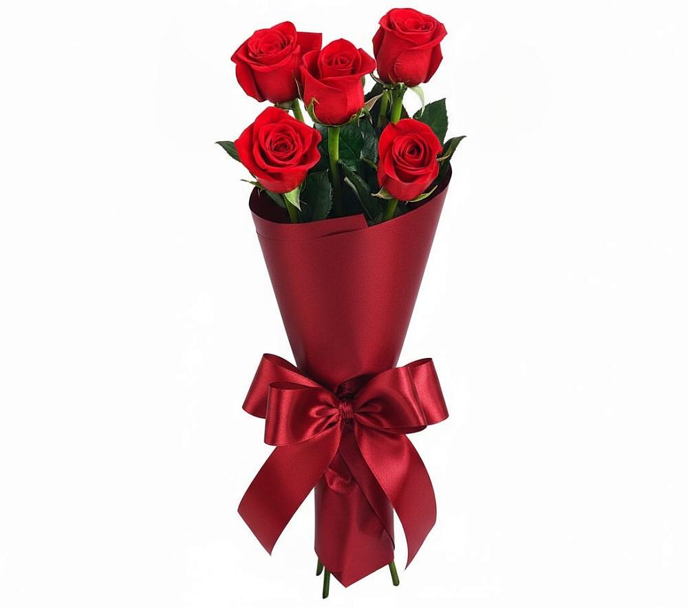 5 Красных роз Эдлесс Лав в Зеленчукской Букет 5 Красных роз Эдлесс Лав в Зеленчукской