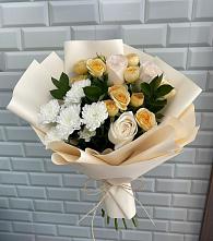 Букет цветочный вальс #REPLACE_PRED# Зеленчукской Букет цветов из:  Розы и Хризантемы #REPLACE_PRED# Зеленчукской
