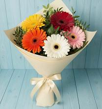 Букет праздник в Зеленчукской Букет цветов из: Герберы в Зеленчукской
