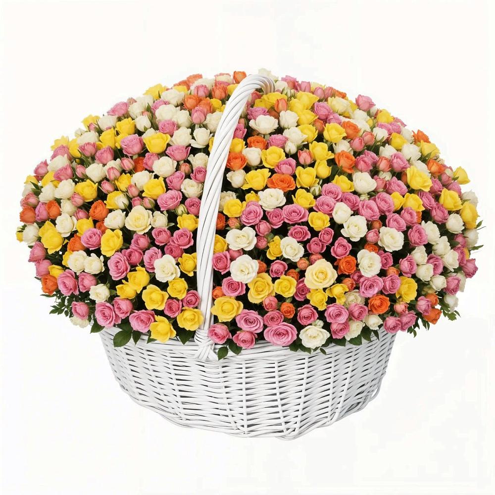 Премиум корзина Кустовых Роз в Зеленчукской Премиум букет из: Розы в Зеленчукской