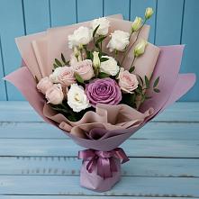 Букет цветов из:  Розы и Лизиантусы в Зеленчукской