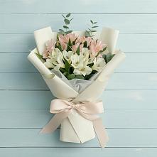 Букет Утренний поцелуй в Зеленчукской Букет цветов из:  Альстромерии в Зеленчукской