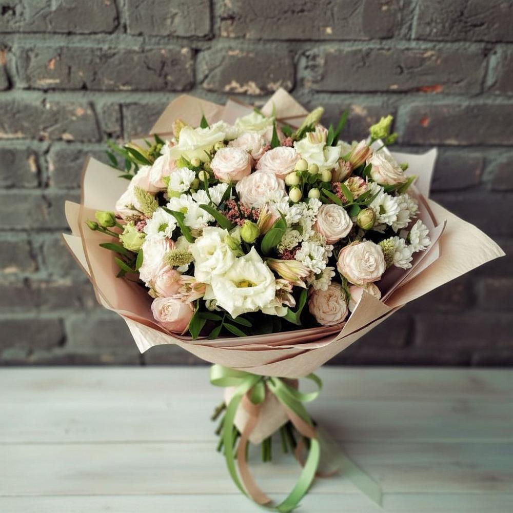 Букет цветов из: Альстромерии, Розы и Хризантемы в Зеленчукской