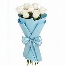 Букет 7 белых роз Проуд в Зеленчукской