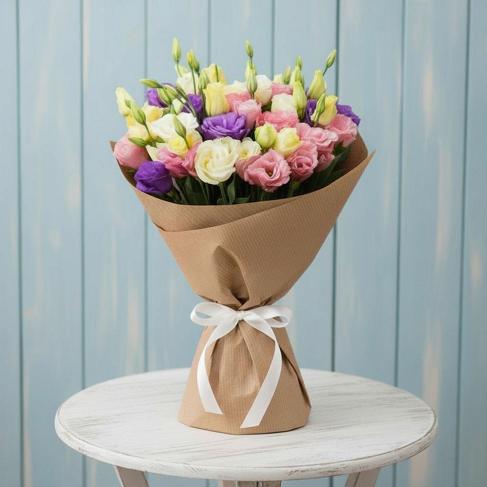 Букет Цветная эустома в Зеленчукской Букет цветов из: Лизиантусы в Зеленчукской