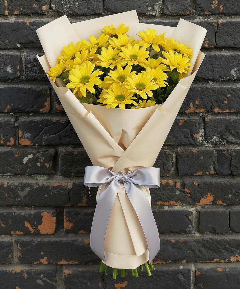 Букет Желтое настроение в Зеленчукской Букет цветов из: Хризантемы в Зеленчукской