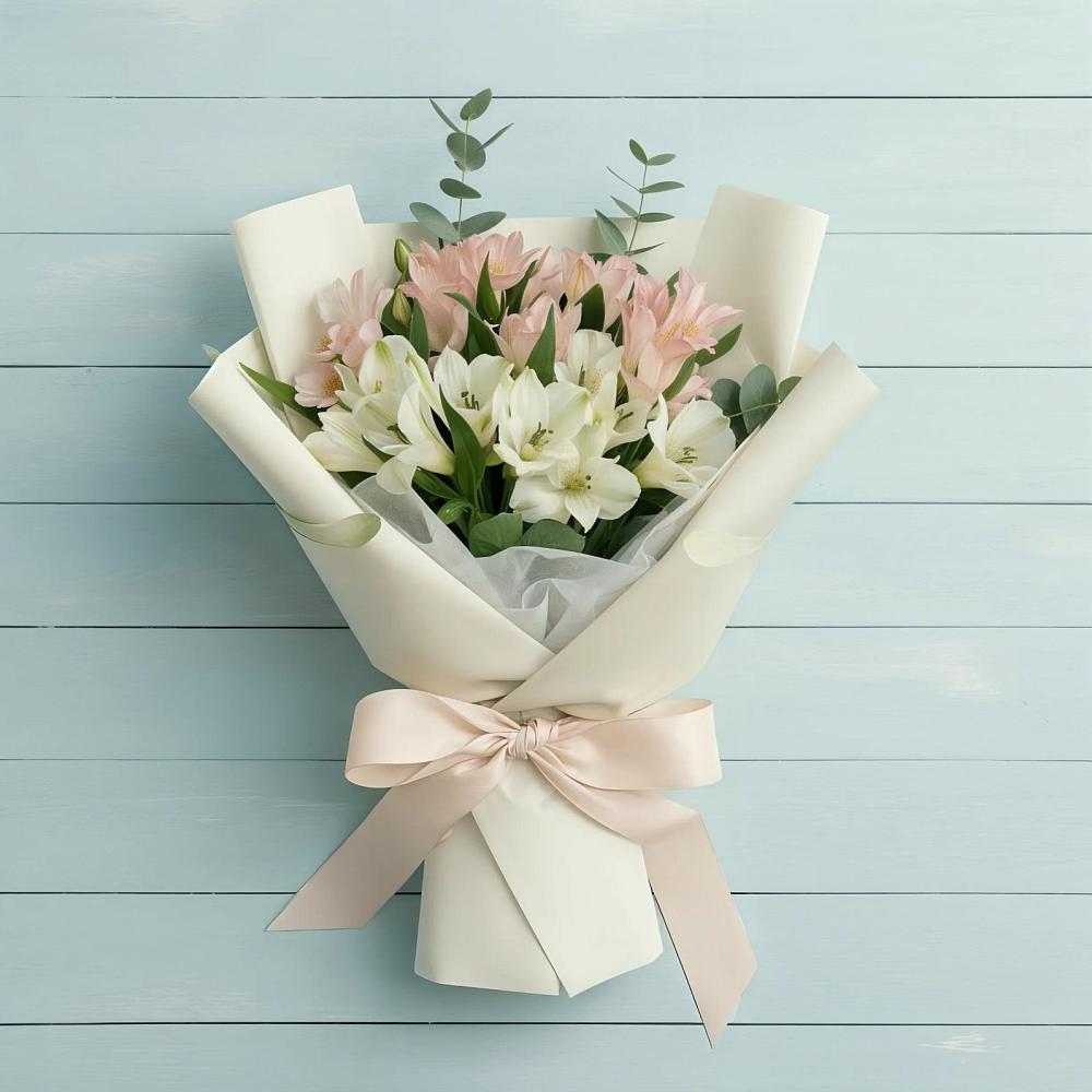 Букет Утренний поцелуй в Зеленчукской Букет цветов из: Альстромерии в Зеленчукской