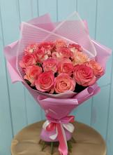 Букет 15 Розовых роз Равель #REPLACE_PRED# Зеленчукской