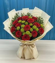 Букет цветов из:  Розы и Хризантемы в Зеленчукской